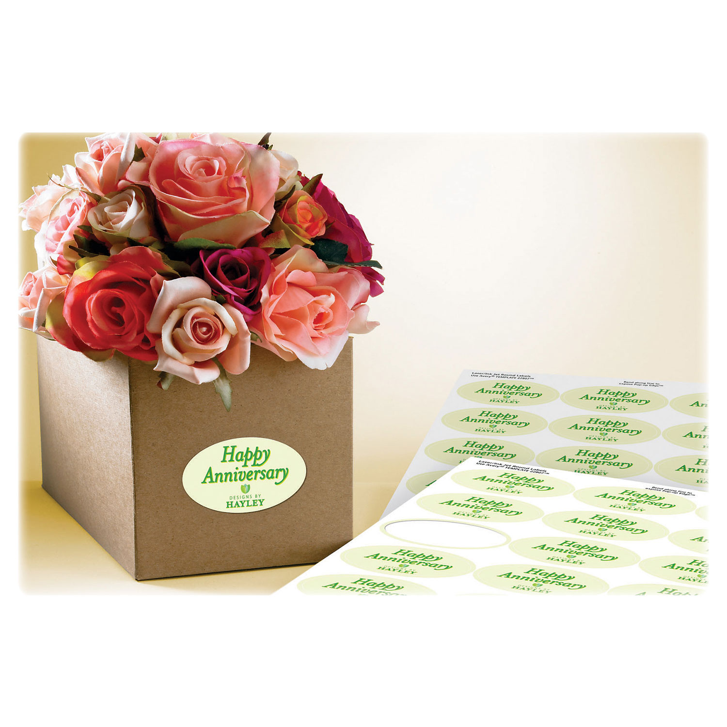 Étiquettes imprimables jusqu'aux bordures 1,5 x 1,5 po Easy Peel d'Avery - 180 - Blanc