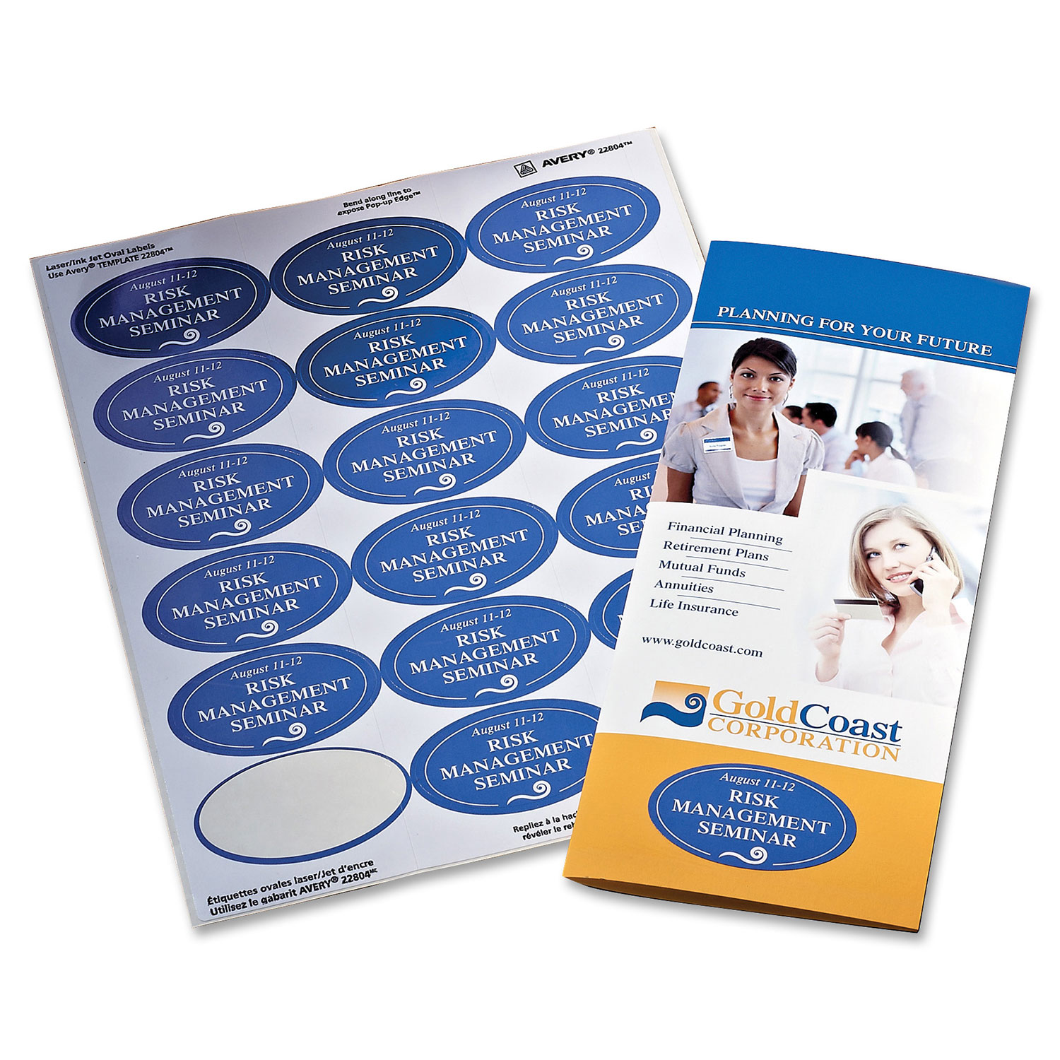 Étiquettes imprimables jusqu'aux bordures 1,5 x 1,5 po Easy Peel d'Avery - 180 - Blanc