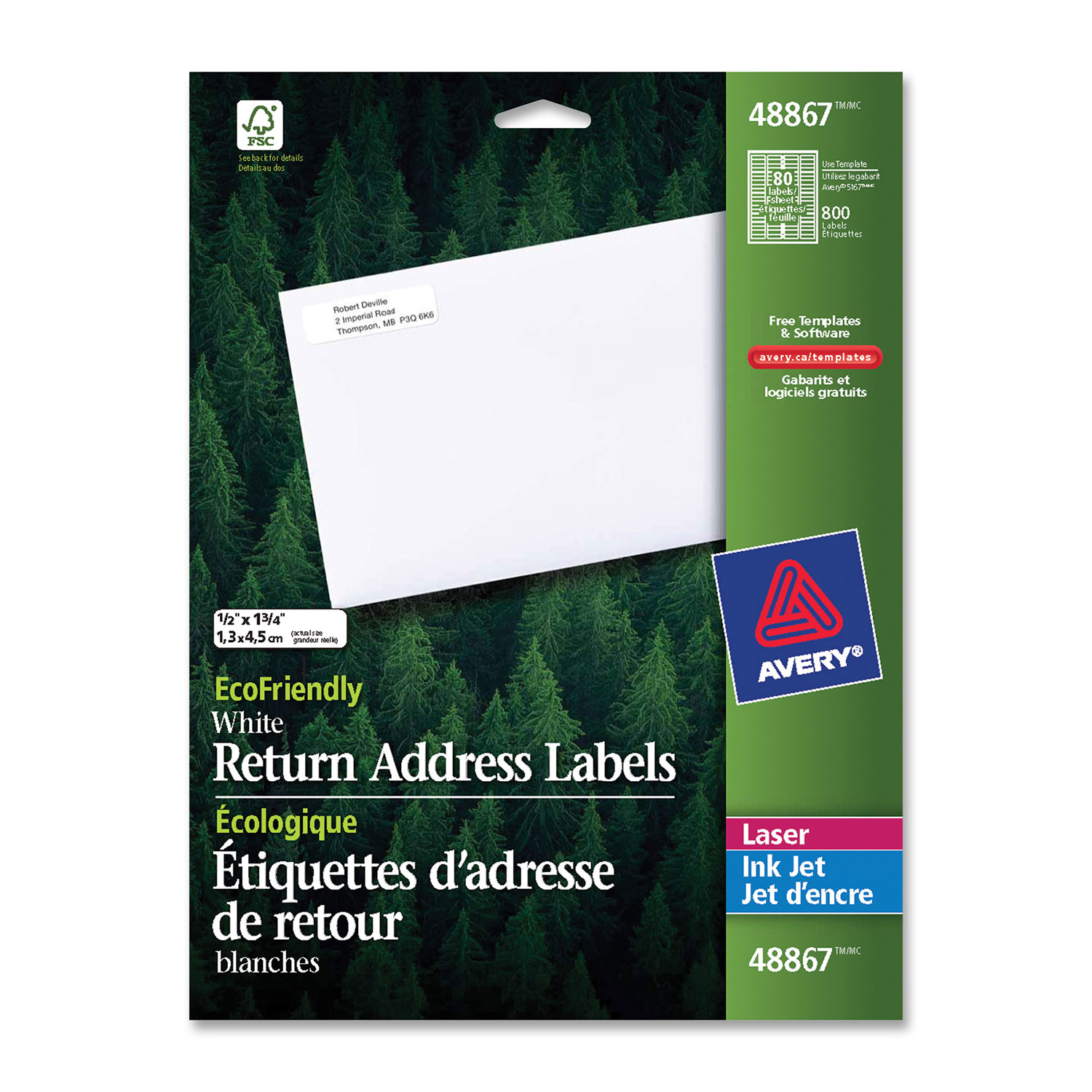 Avery 1/2" x 1 3/4" Mailing Label - White
