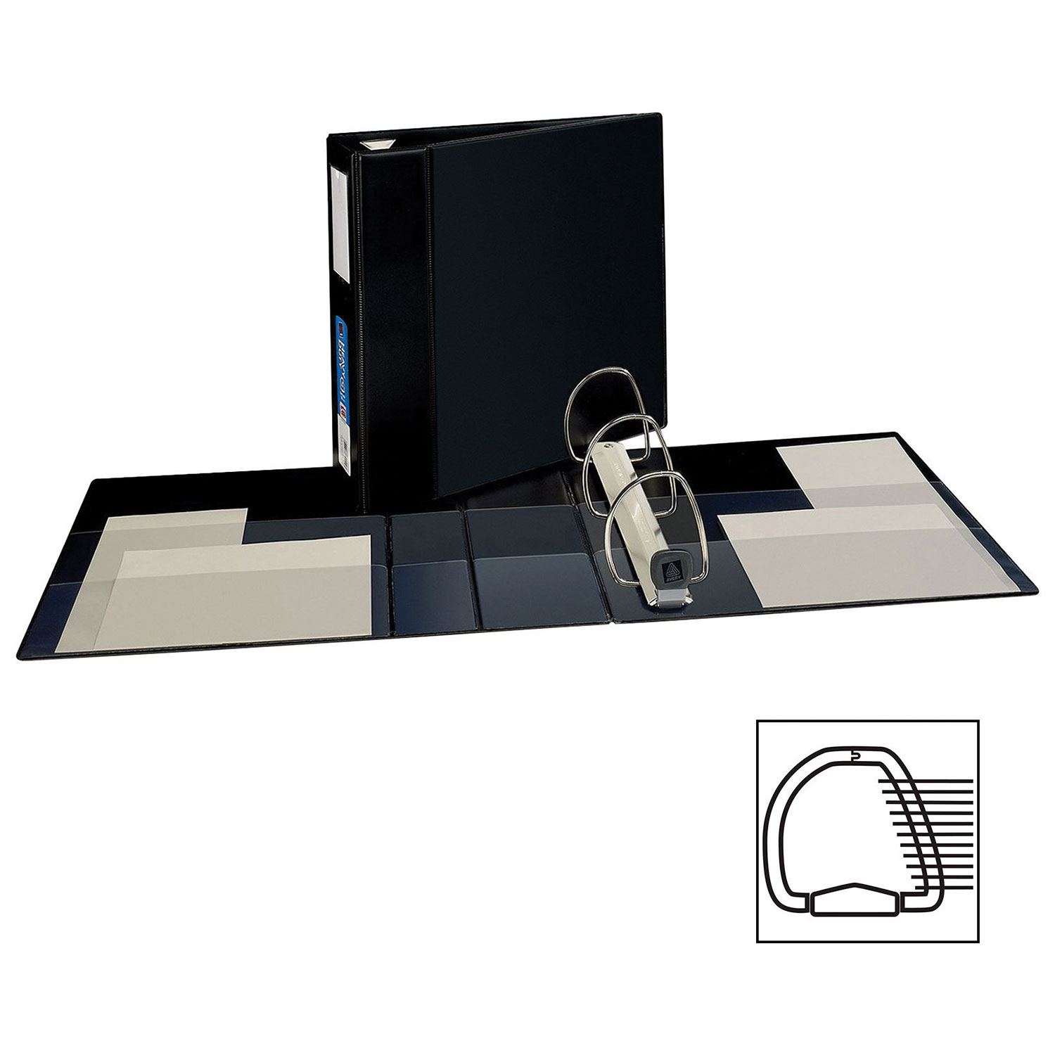 Reliure à anneaux en D de 4 po d'Avery - Noir