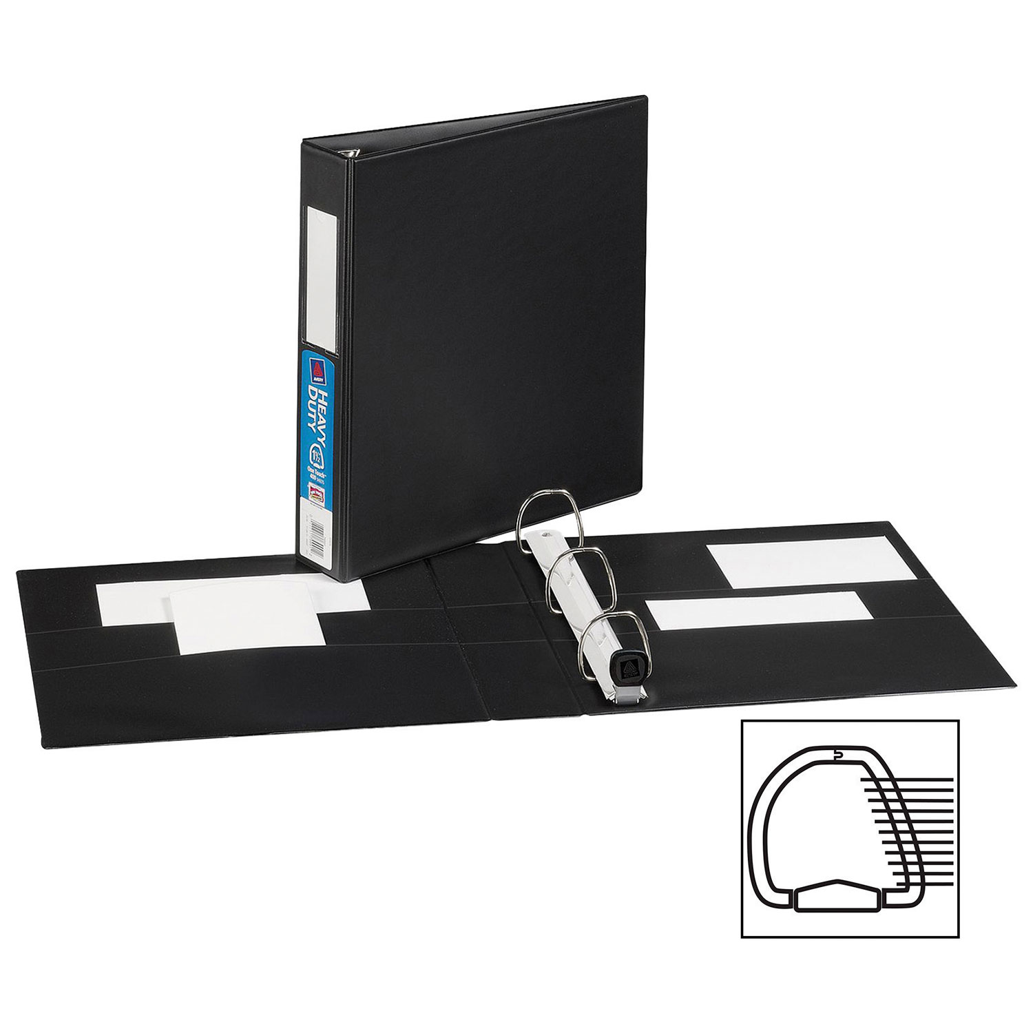 Avery 1-1/2" Heavy-Duty One Touch D-Ring Binder - Black