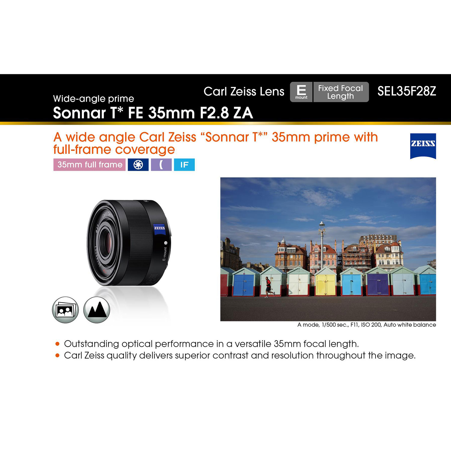 Sony E-Mount Full-Frame FE Sonnar T 35mm f/2.8 ZEISS Wide Angle