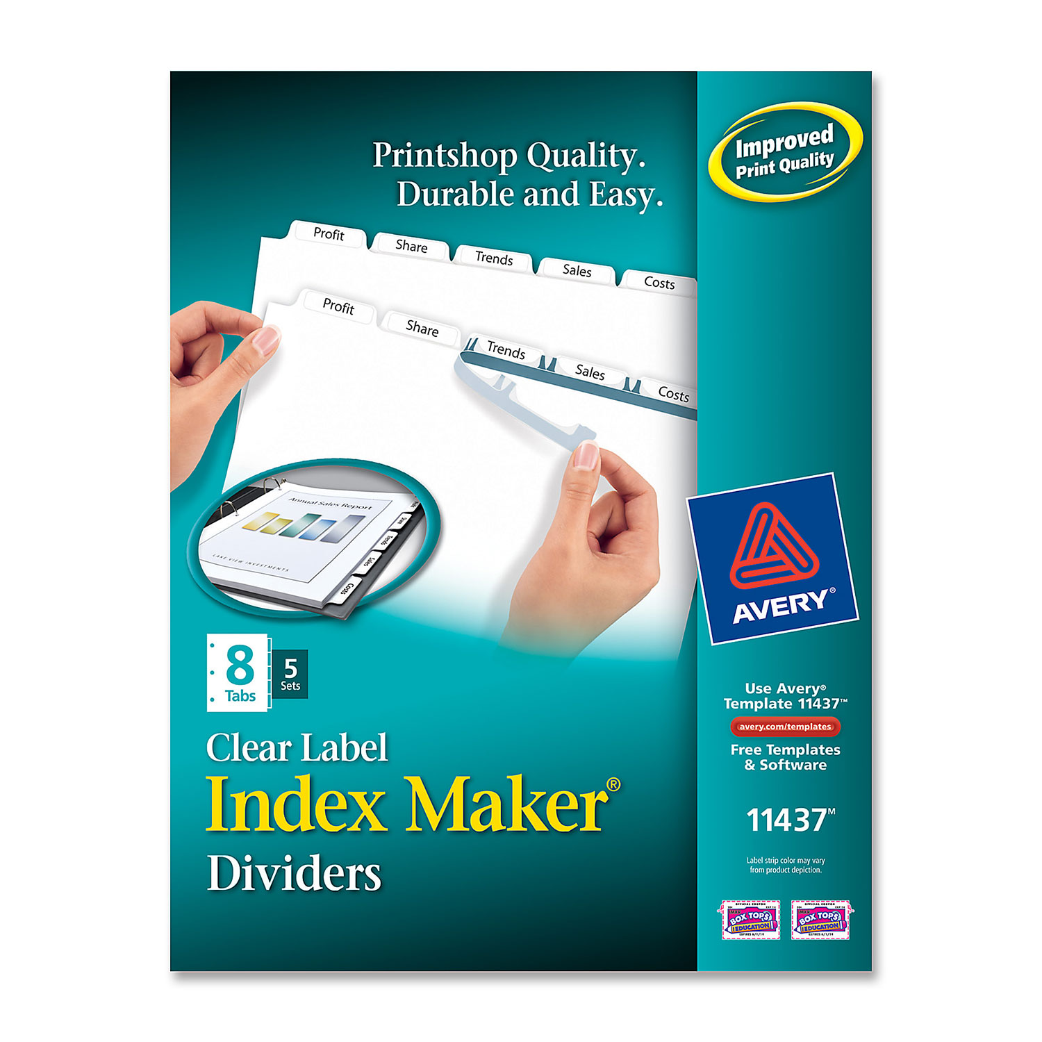 Intercalaires Index Maker d'Avery - Paquet de 40 - Blanc