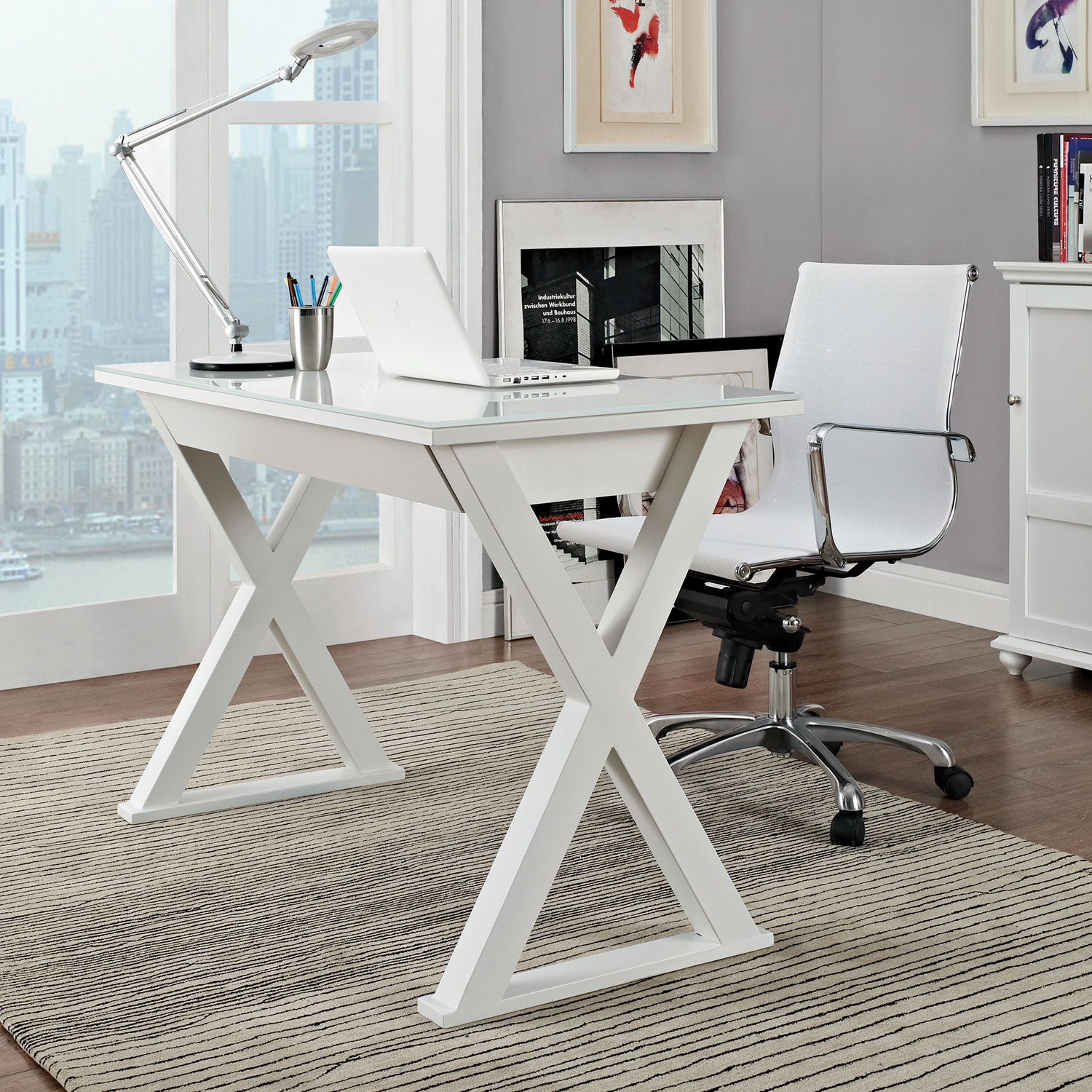 Winmoor Home Contemporary Computer Desk White