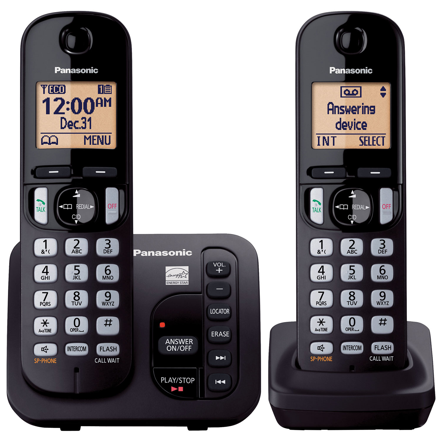 Fysic FX3960 - Téléphone fixe avec répondeur et bouton panique SOS sans fil,  noir