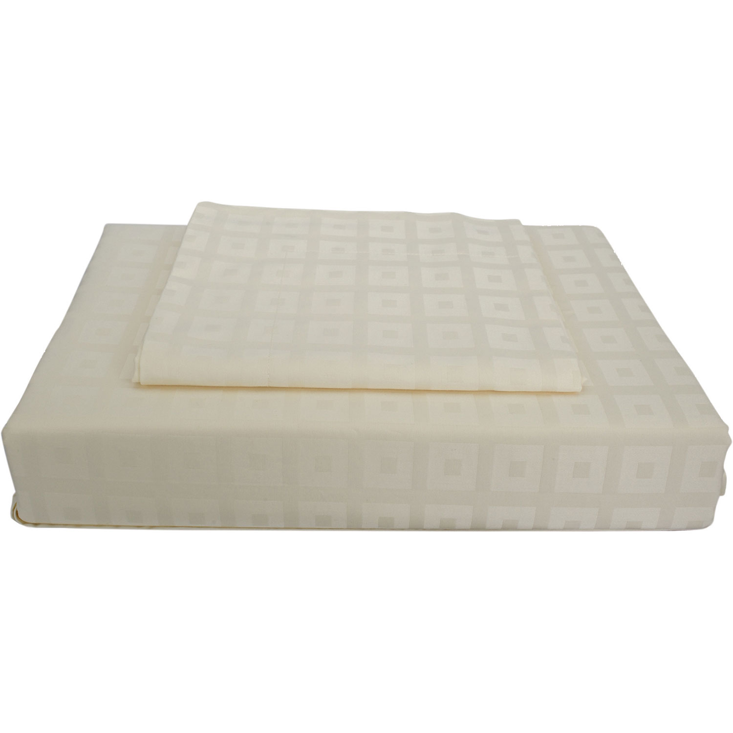 Ensemble housse de couette contexture 400 collection Bliss de Maholi - Lit 2 places - Ivoire