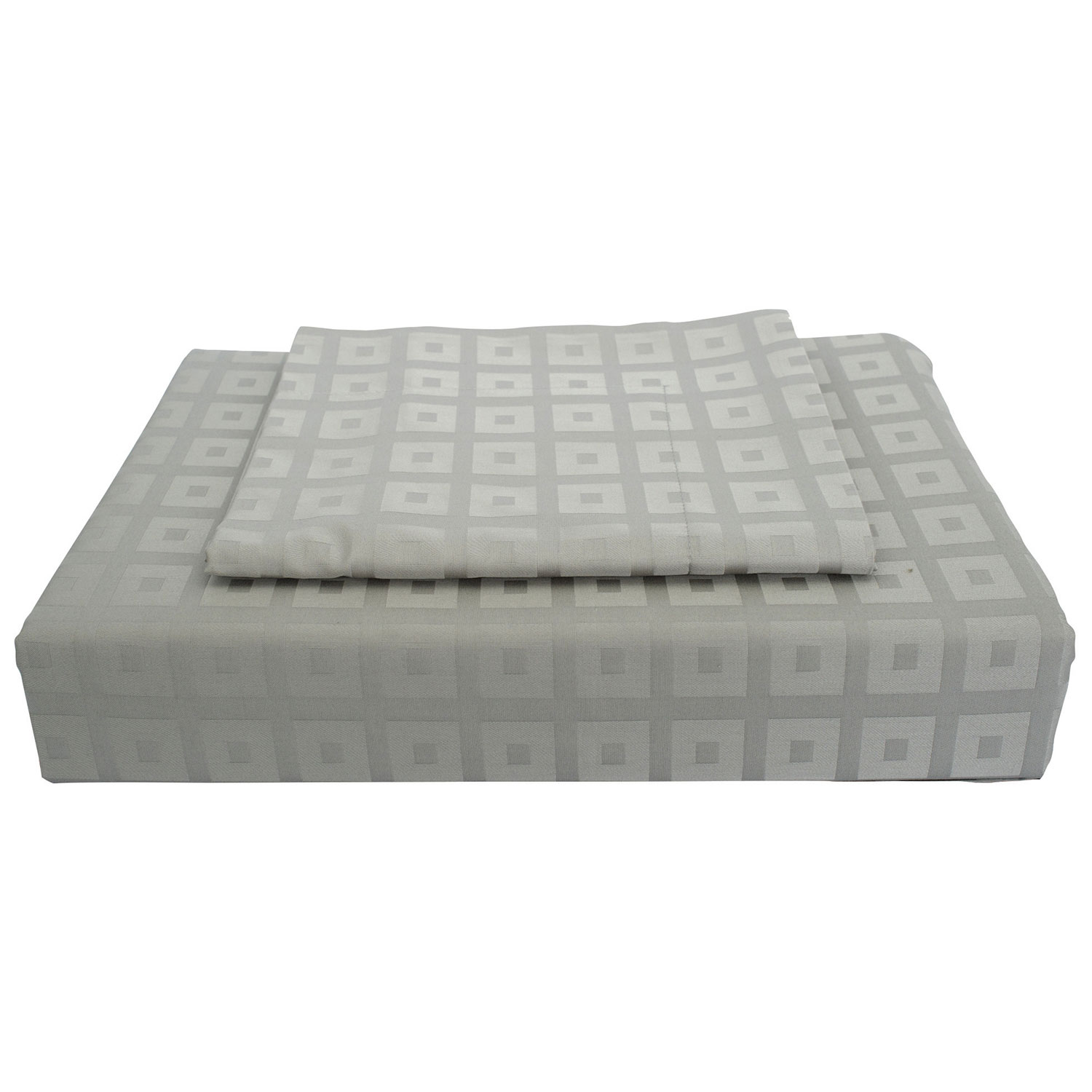 Ensemble housse de couette contexture 400 collection Bliss de Maholi - Lit 2 places - Gris