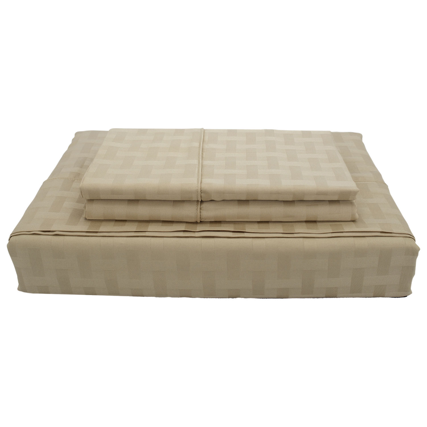 Ensemble de draps contexture 400 collection Bambou de Maholi - Lit 2 places - Ivoire