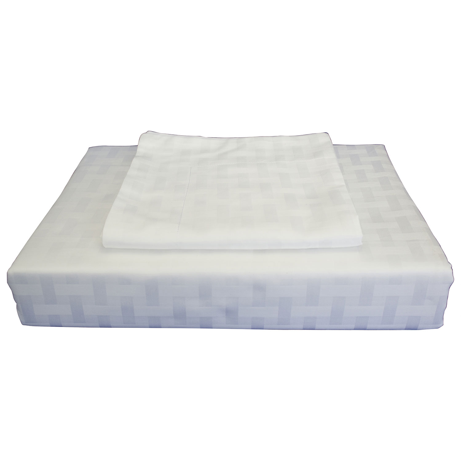 Maholi Bamboo Collection 400 Thread Count Egyptian Cotton Duvet Cover Set - Queen - White