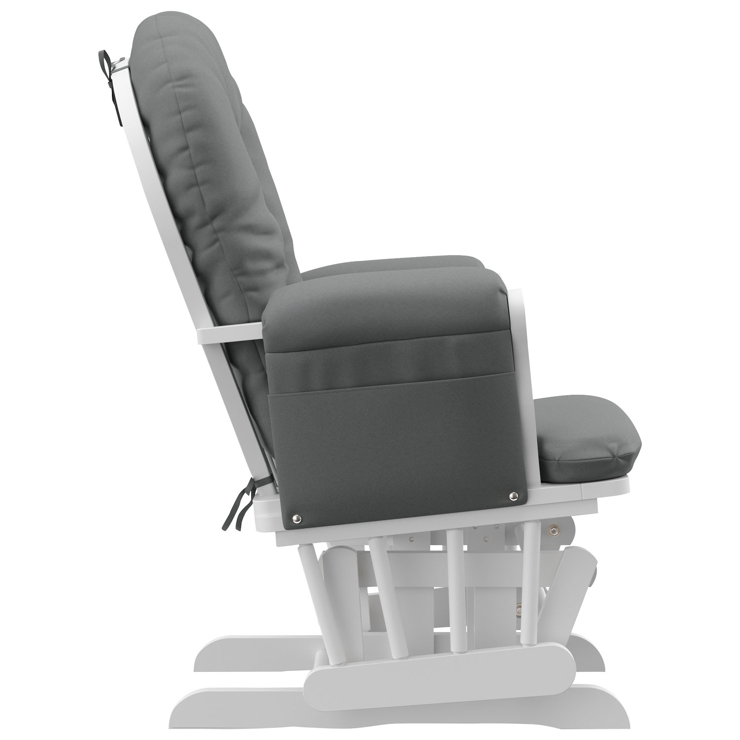 Stork Craft Custom Hoop Glider With Ottoman - White/Grey