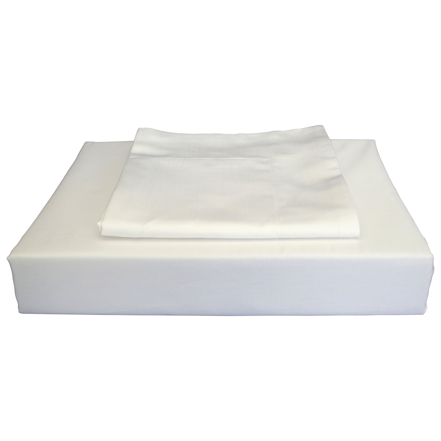 Ens. housse de couette en coton égyptien contexture 620 Duncan de Maholi - Très grand lit - Blanc