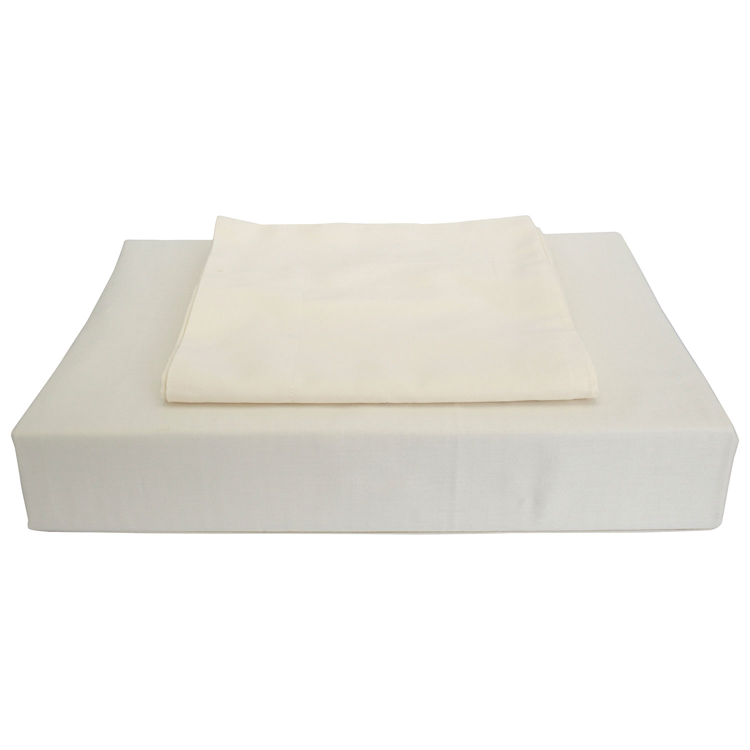 Ens. housse de couette coton égyptien cont. 620 collection Duncan de Maholi - Lit double - Ivoire