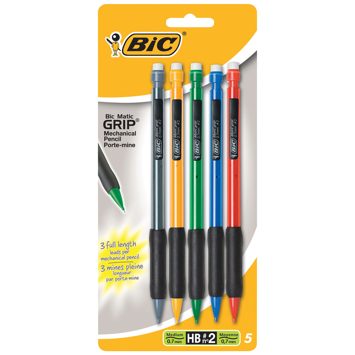 BIC Matic Grip Mechanical Pencil - 5 Pack