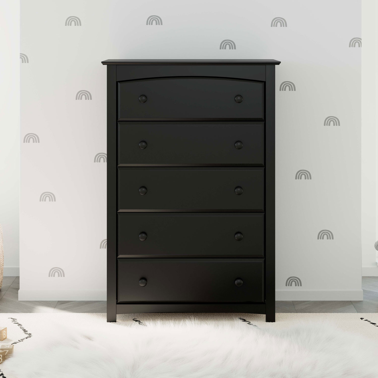 Storkcraft Kenton 5-Drawer Nursery Dresser-Black