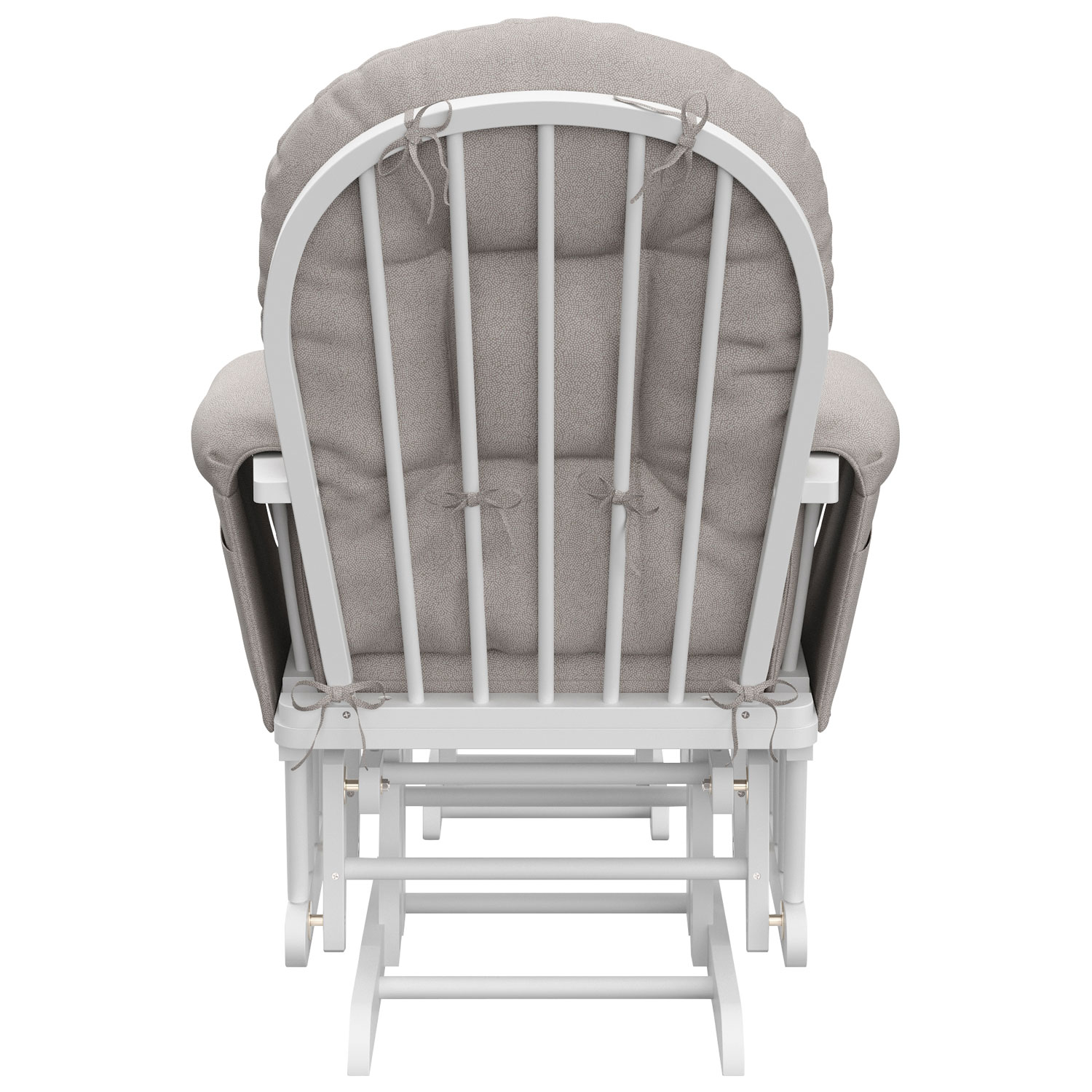 Fauteuil berçant coulissant et pouf Hoop de Stork Craft - Blanc - Tourbillon taupe