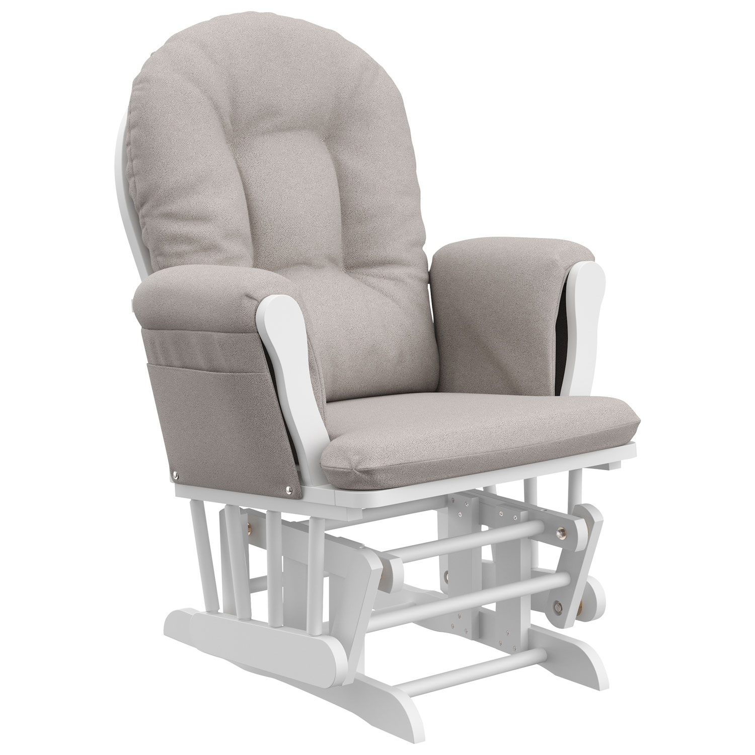 Fauteuil berçant coulissant et pouf Hoop de Stork Craft - Blanc - Tourbillon taupe