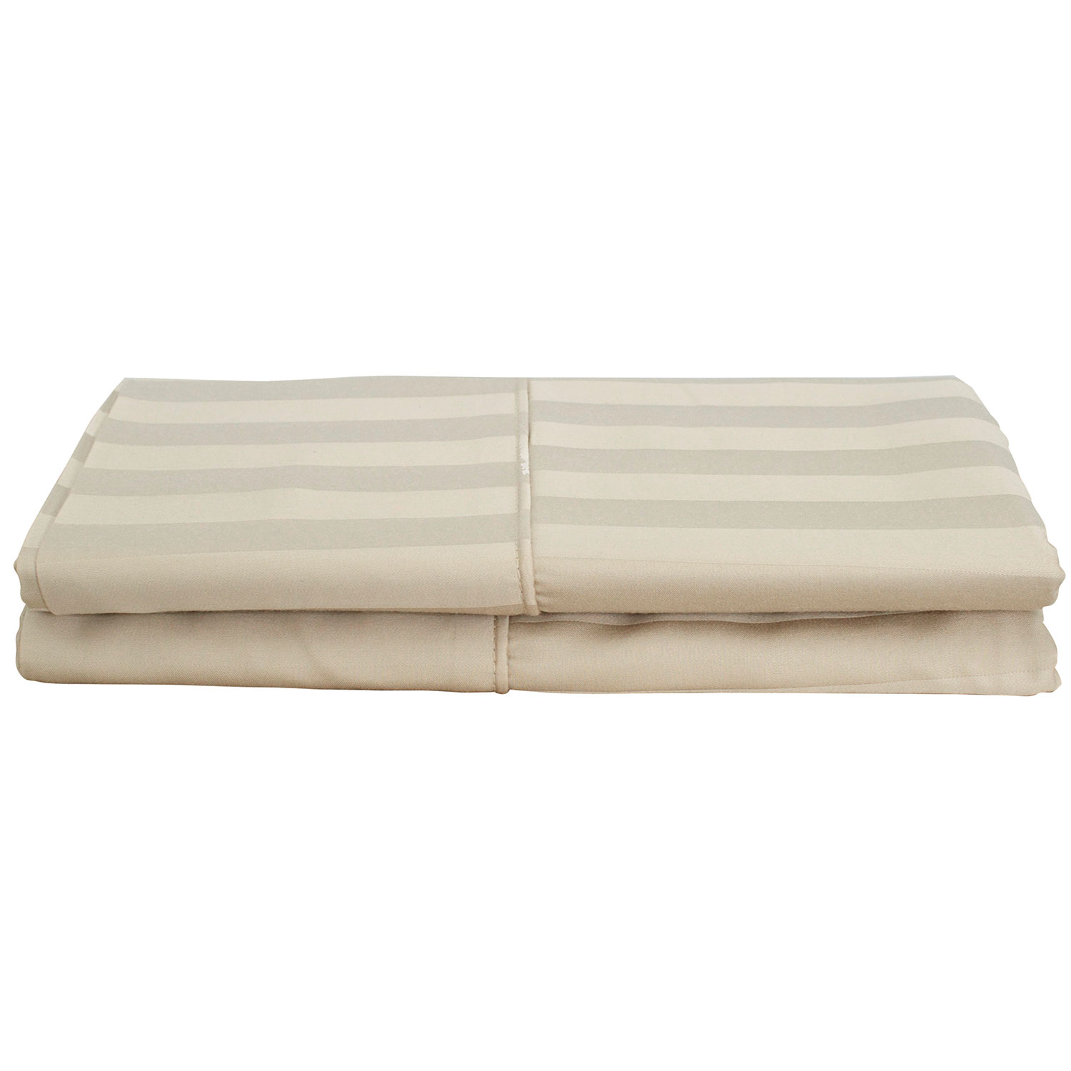 Maholi Damask Stripe Collection 310 Thread Count Rayon Pillow Case - 2 Pack - King - Taupe
