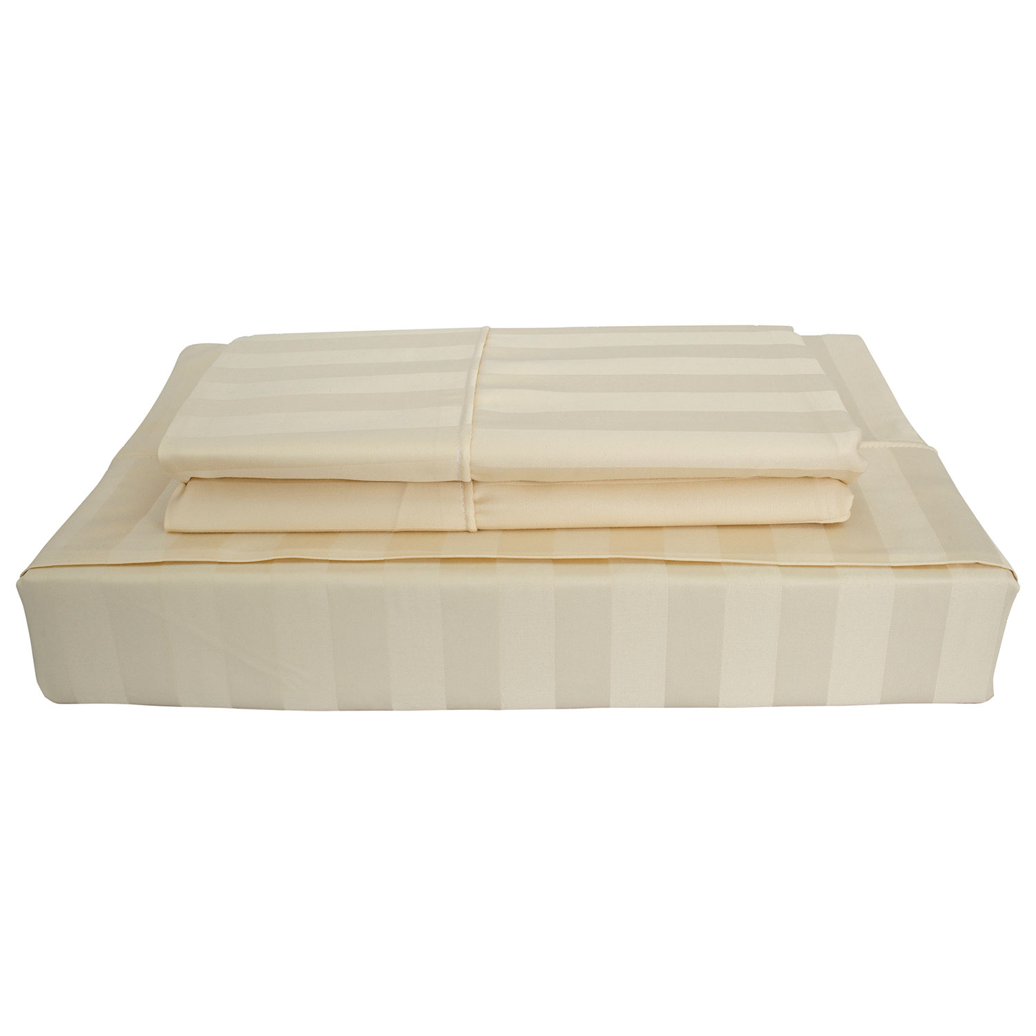 Ensemble de literie en rayonne contexture 310 Damask Stripe de Maholi - Grand lit - Beige