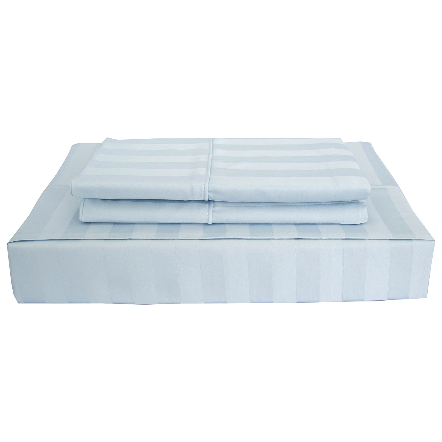 Ensemble de draps en rayonne contexture 310 Damask Stripe de Maholi - Lit simple - Bleu
