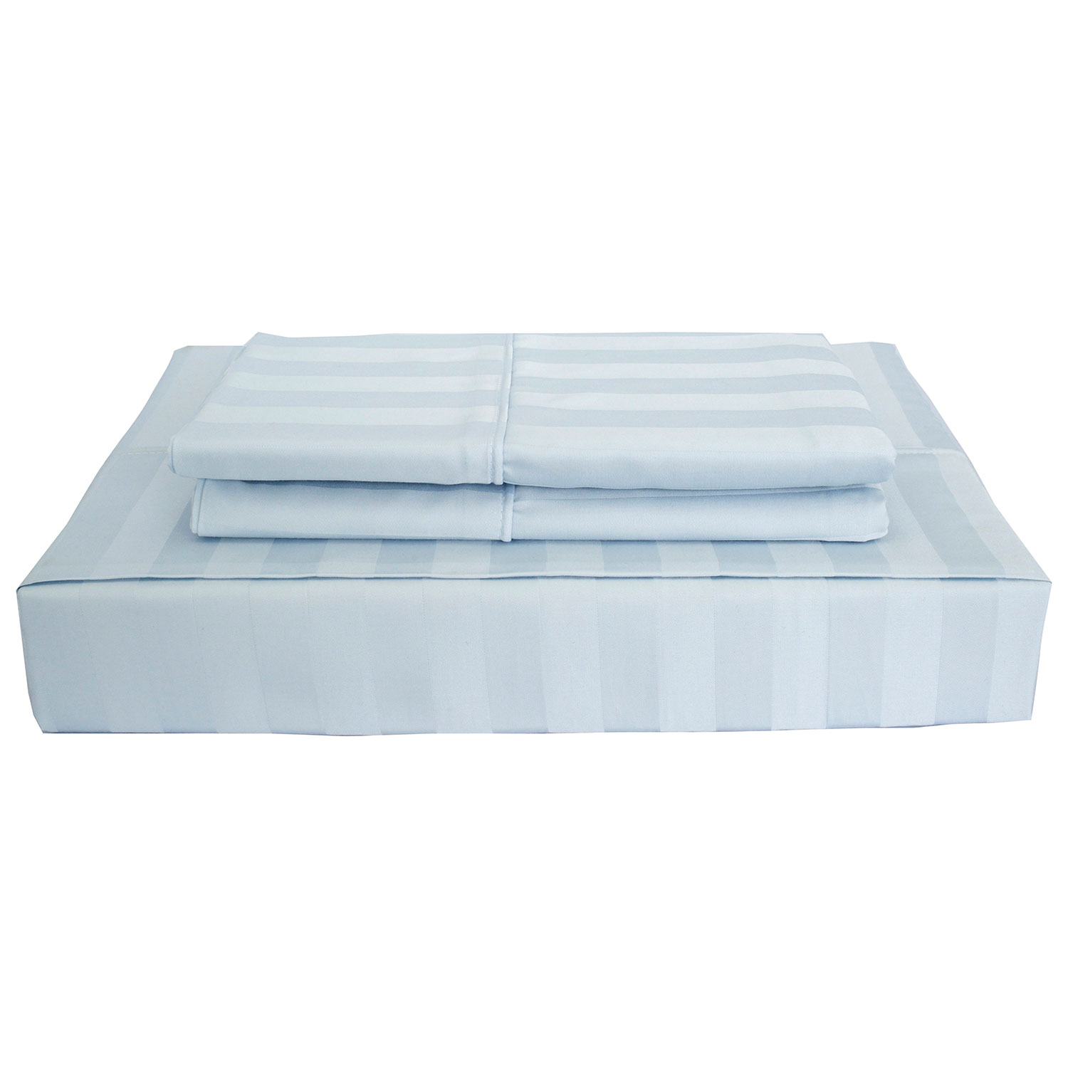 Ensemble de draps en rayonne contexture de 310 Damask Stripe de Maholi - Grand lit - Bleu