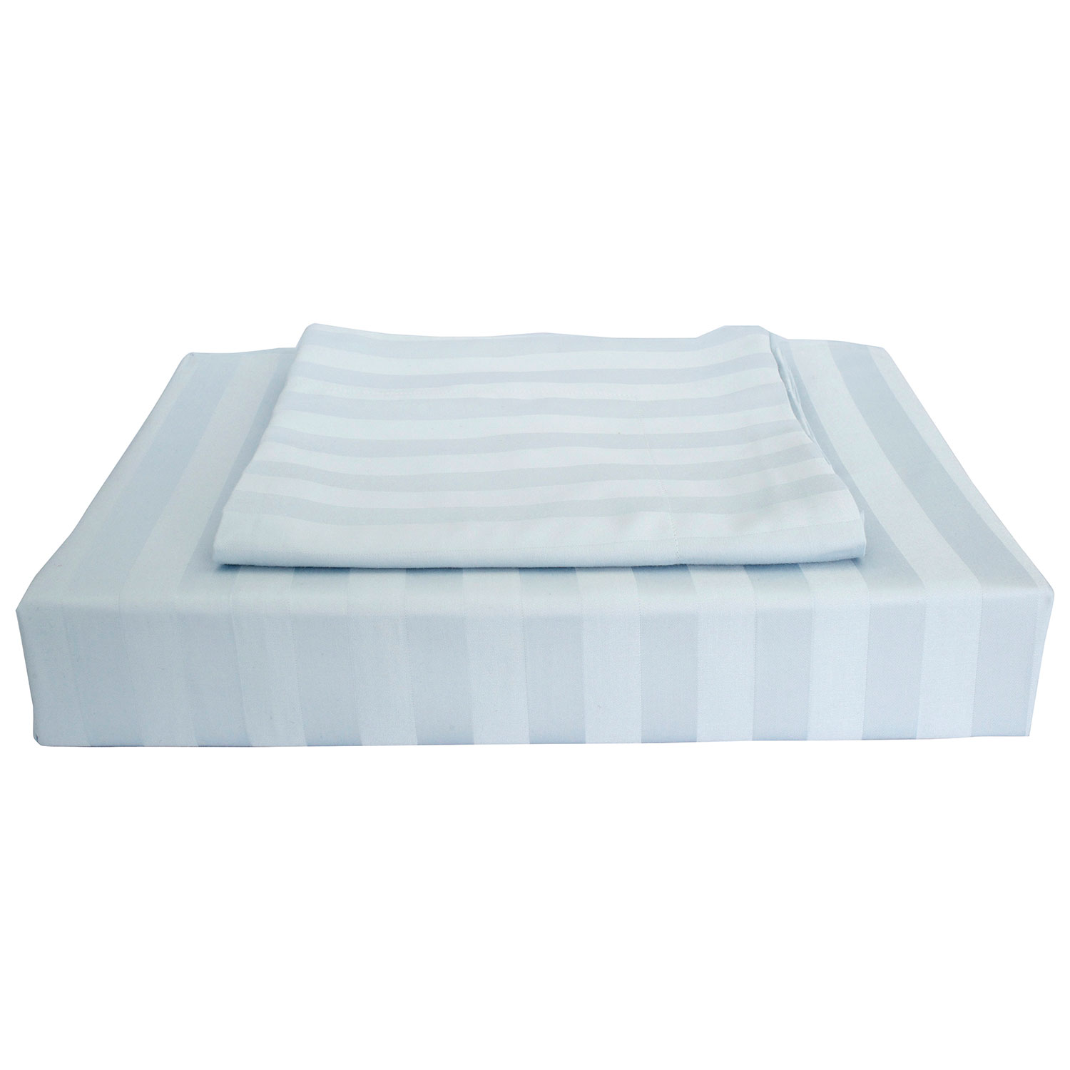 Ensemble housse de douillette rayonne cont. 310 Damask Stripe de Maholi - Lit simple - Bleu