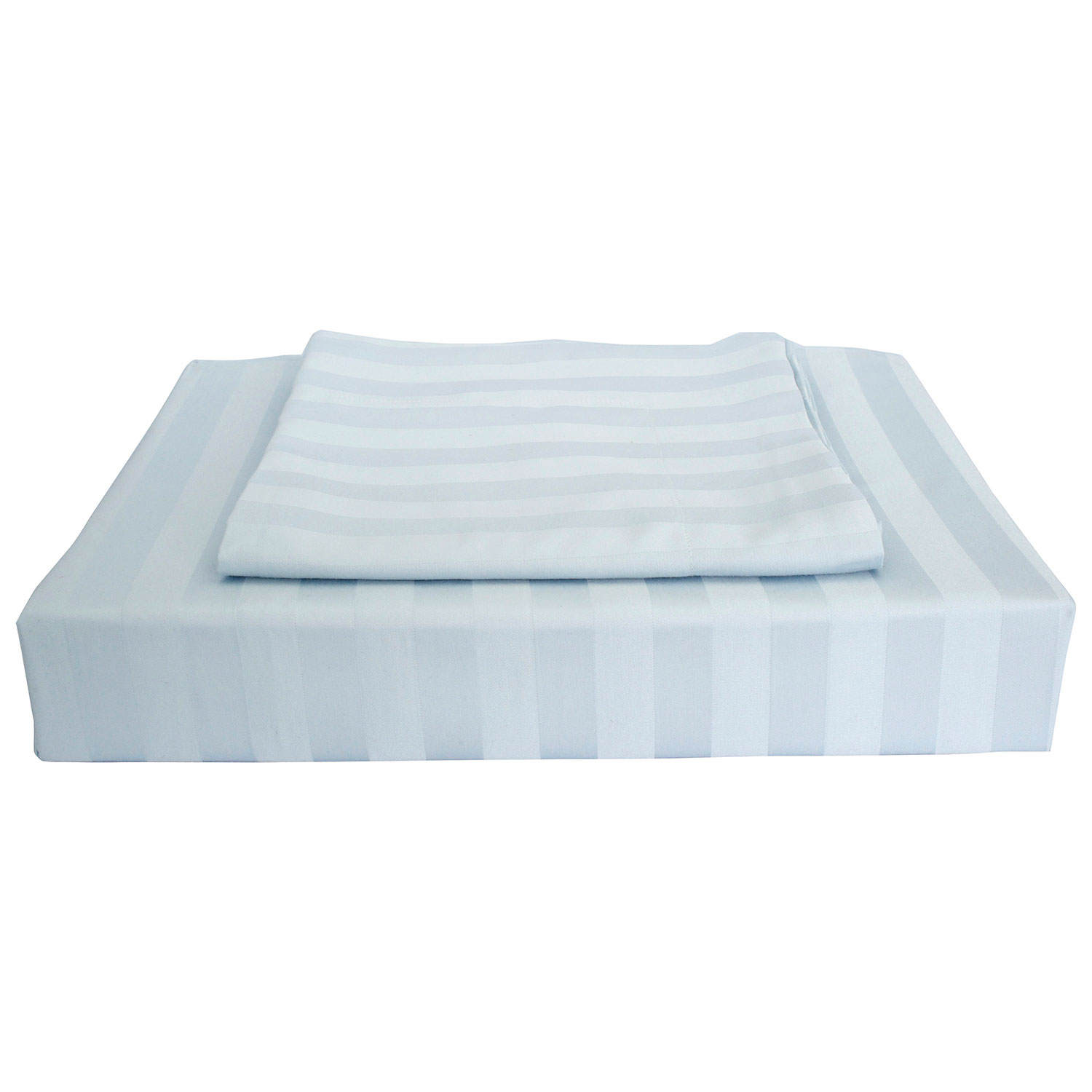 Ensemble housse de douillette rayonne cont. 310 Damask Stripe de Maholi - Très grand lit - Bleu