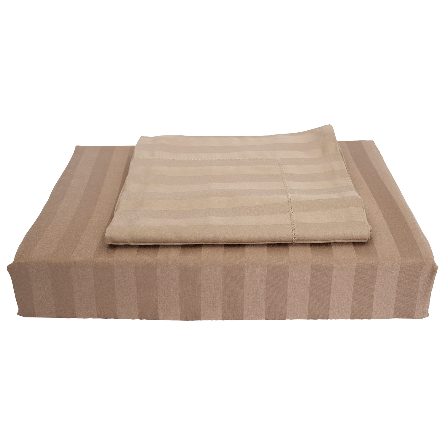 Maholi Damask Stripe Collection 310 Thread Count Bamboo Rayon Duvet Cover Set - King - Mink