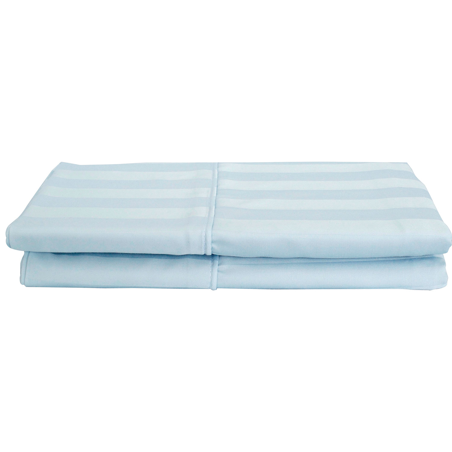 Maholi Damask Stripe Collection 310 Thread Count Rayon Pillow Case - 2 Pack - Queen - Blue