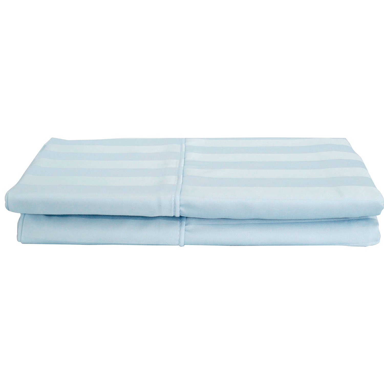 Maholi Damask Stripe Collection 310 Thread Count Rayon Pillow Case - 2 Pack - King - Blue