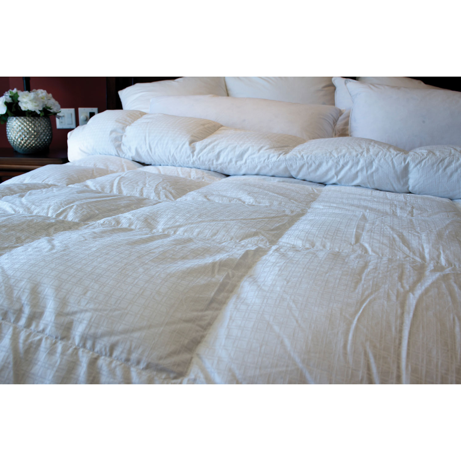 Douillette d'hiver en duvet de canard contexture 400 Royal Elite de Maholi - Lit simple - Blanc