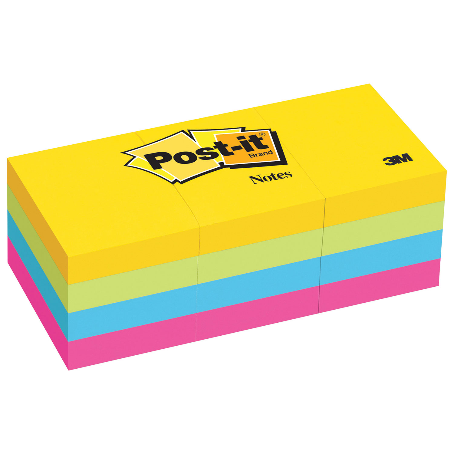 Post-It Notes 100 Sheets Sticky Notes - 12 Pack - Assorted