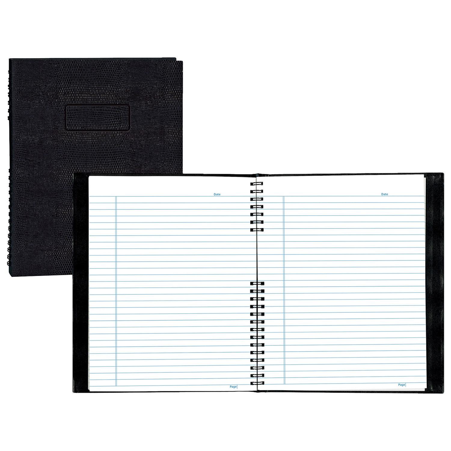 Cahier d'écriture NotePro de 8,5 x 11 po, apparence peau de lézard de Blueline - 300 feuilles - Noir