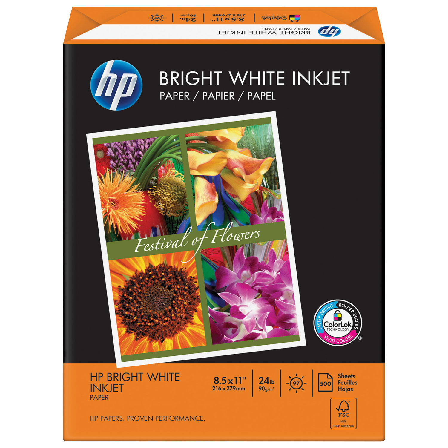 500 feuilles de papier format lettre pour imprimante à jet d'encre de HP