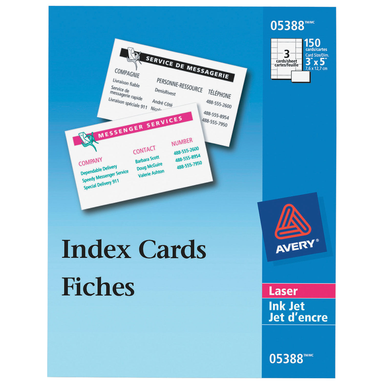 Avery 3" x 5" Index Card - 150 Pack - White