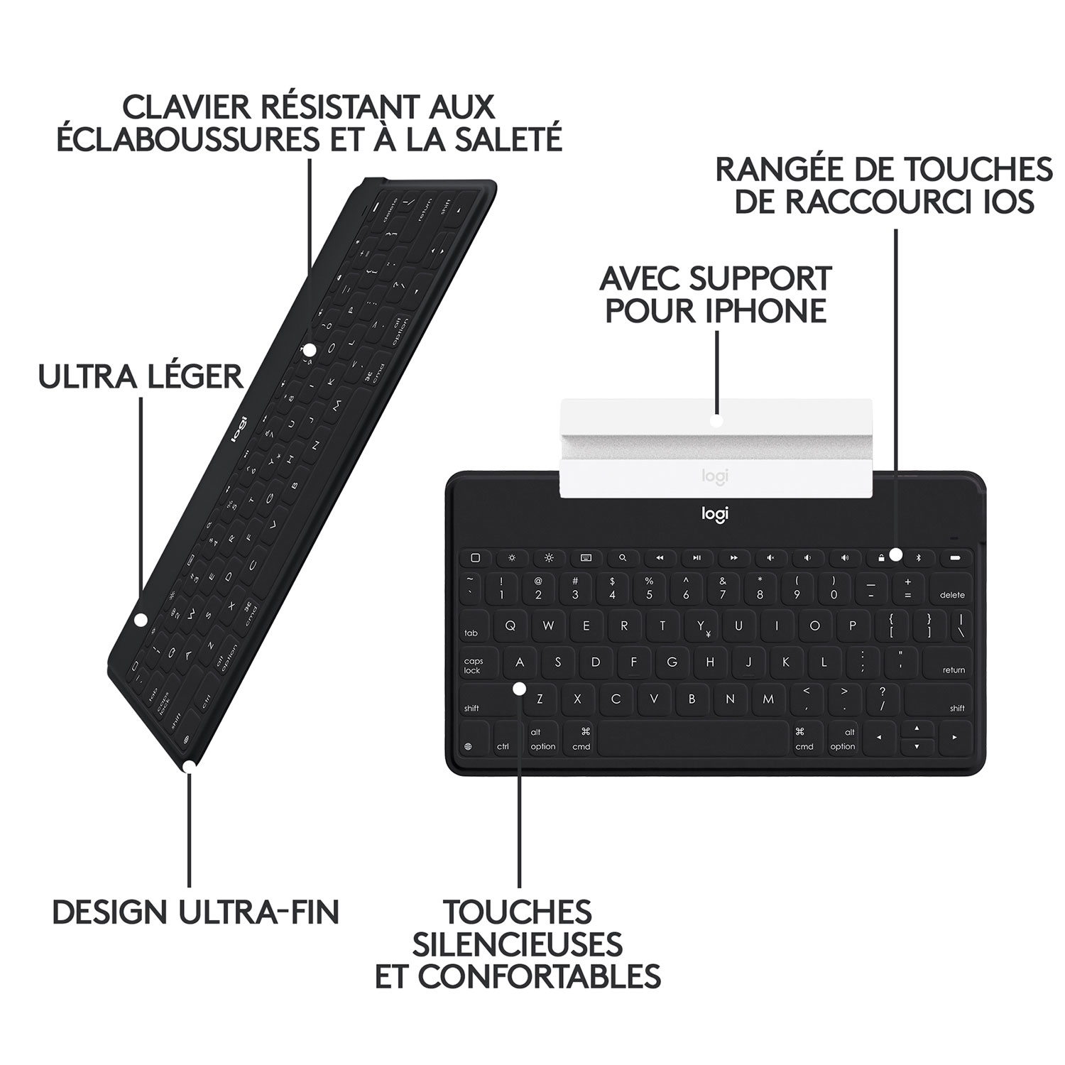 Clavier Keys-to-Go de Logitech pour iPad - Noir
