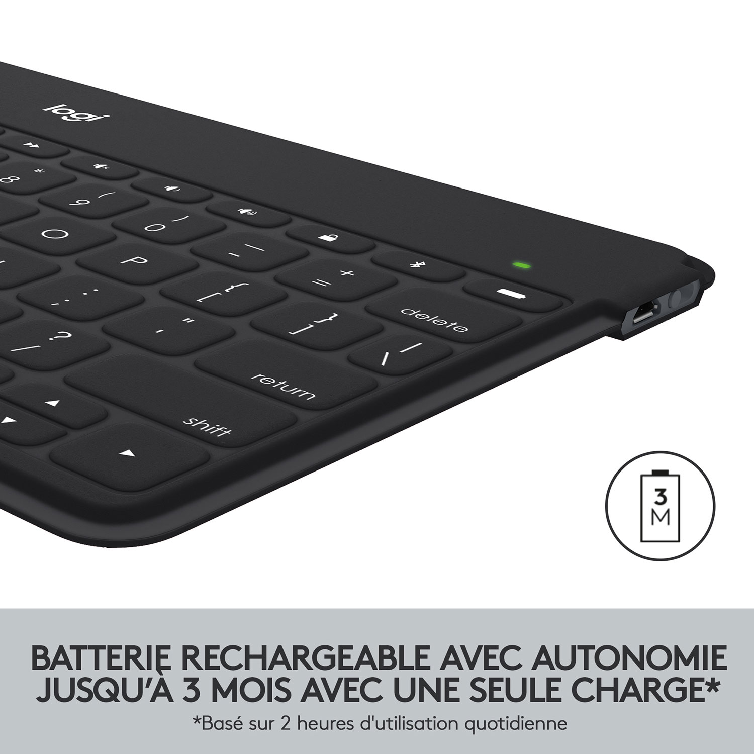 Clavier Keys-to-Go de Logitech pour iPad - Noir