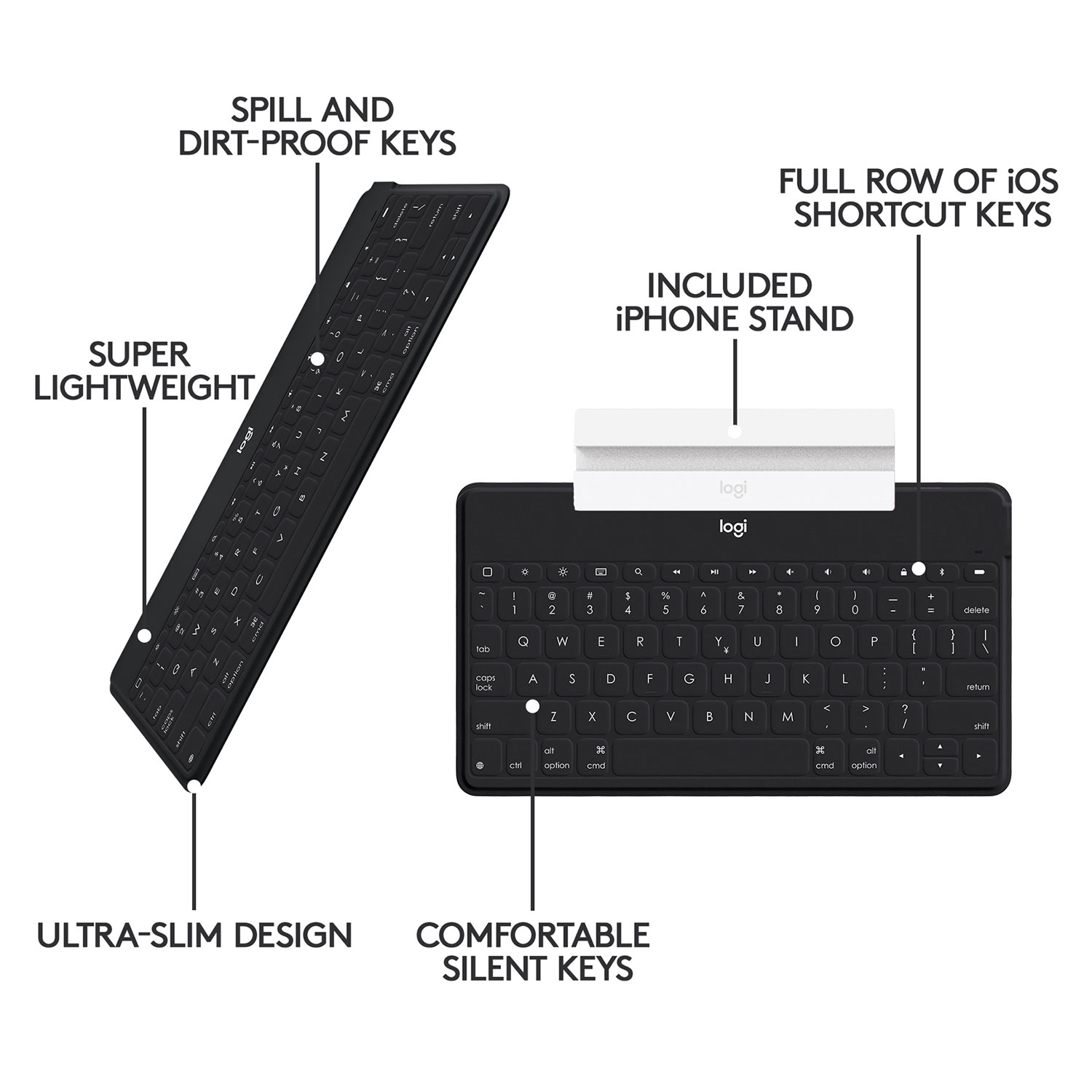 Clavier Keys-to-Go de Logitech pour iPad - Noir