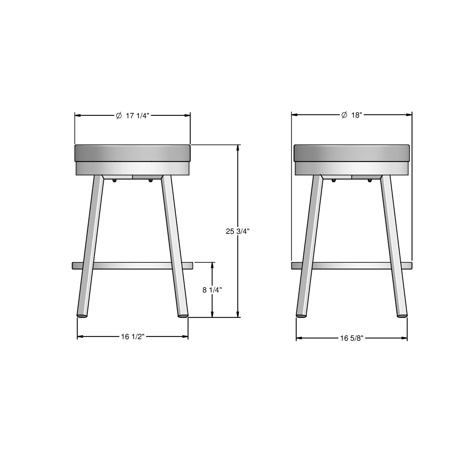 Clock Modern Counter Height Barstool - Cobrizo