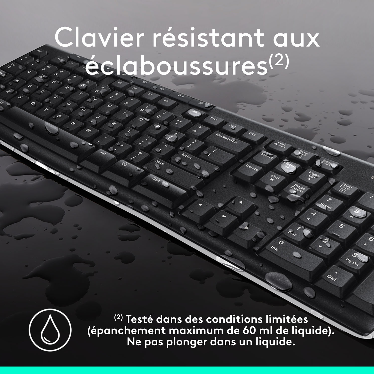 Ensemble avec clavier et souris sans fil MK270 de Logitech - Noir