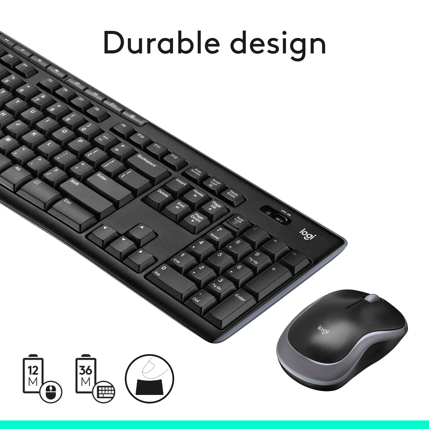 Ensemble avec clavier et souris sans fil MK270 de Logitech - Noir