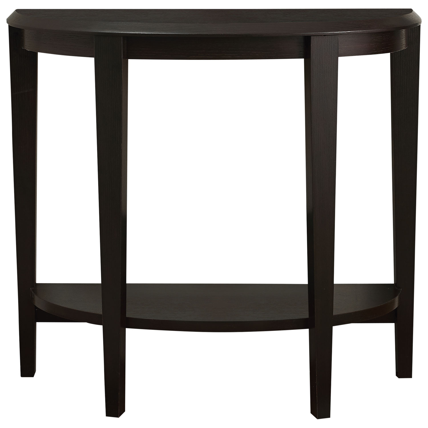 Contemporary Half-Moon Accent Table - Cappuccino