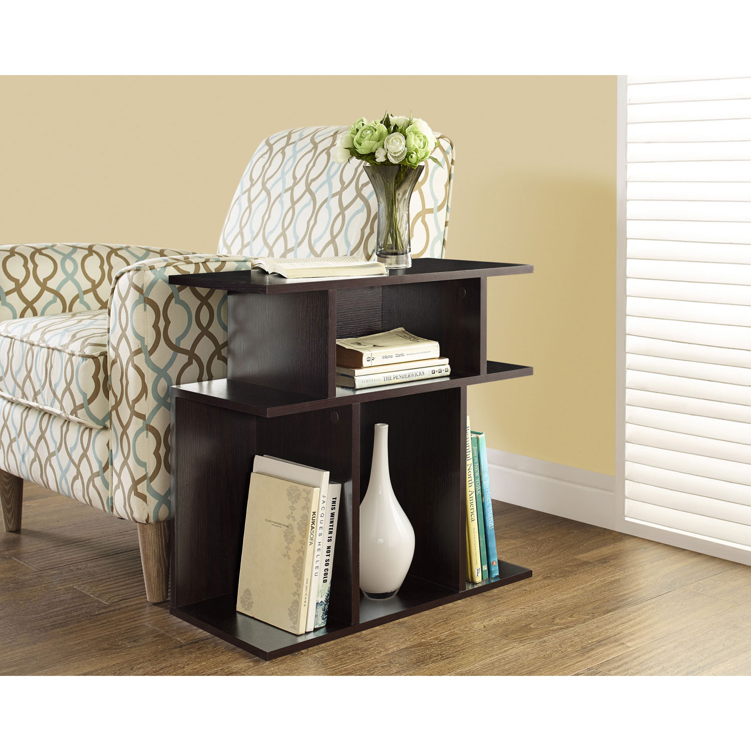 Contemporary Rectangular End Table - Cappuccino