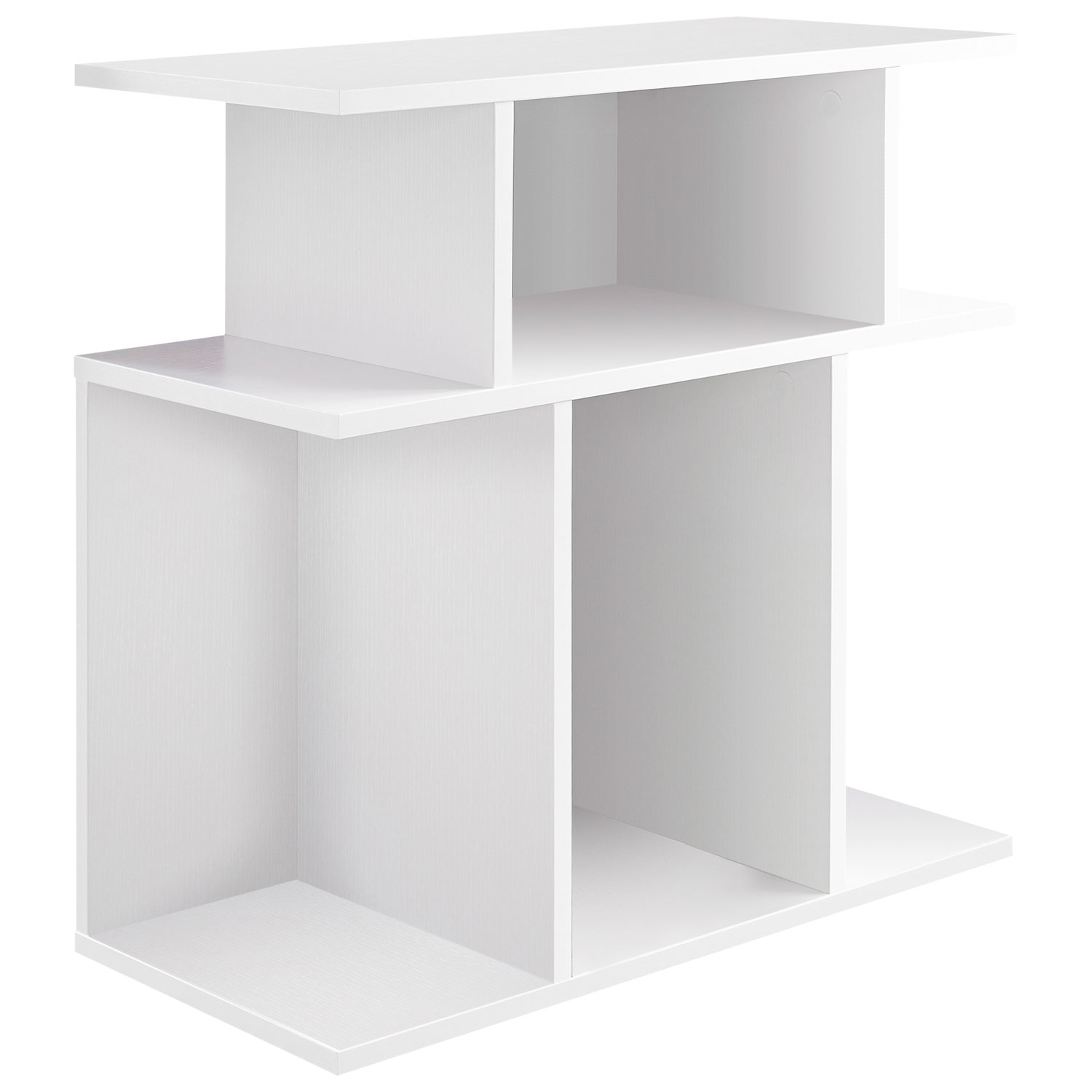 Contemporary Rectangular End Table - White