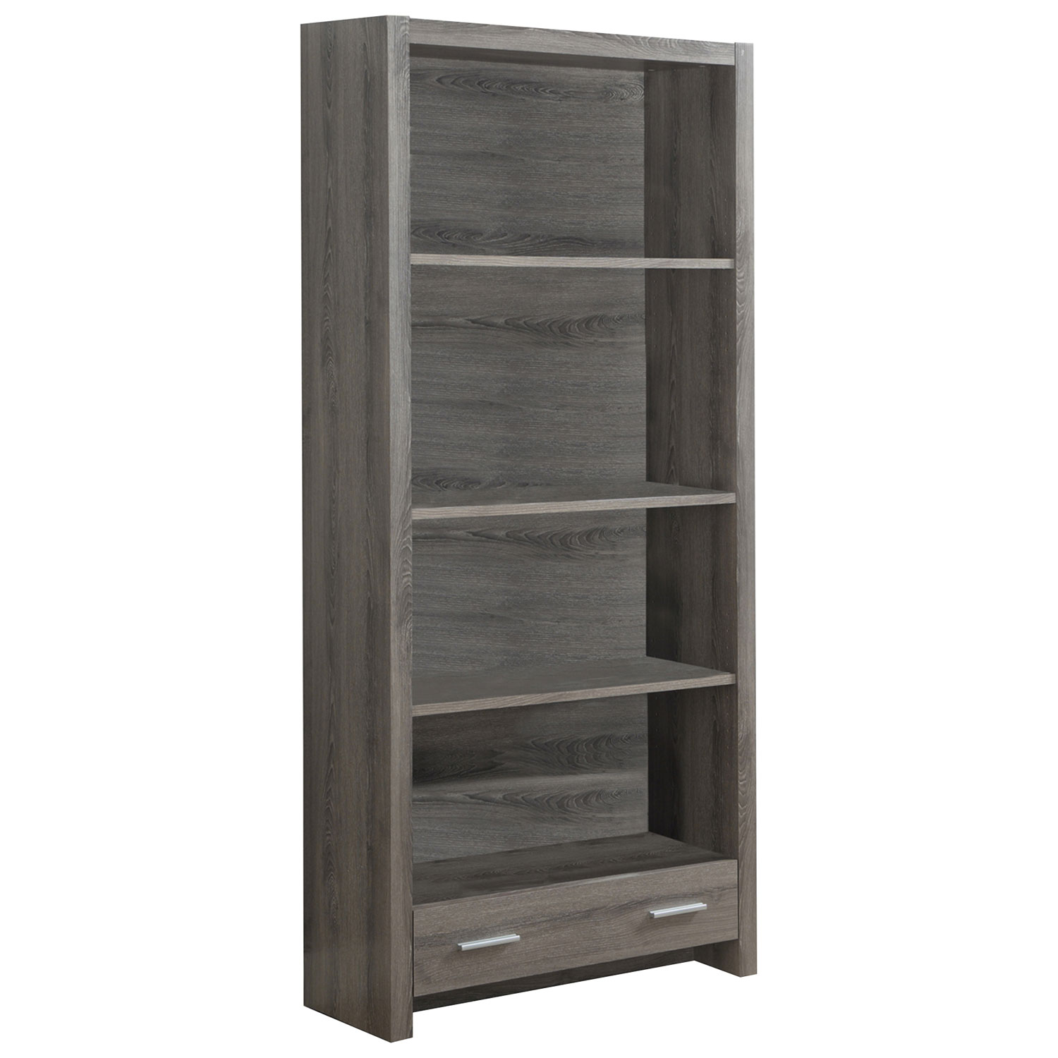 71" 4-Shelf Bookcase - Dark Taupe Reclaimed Wood