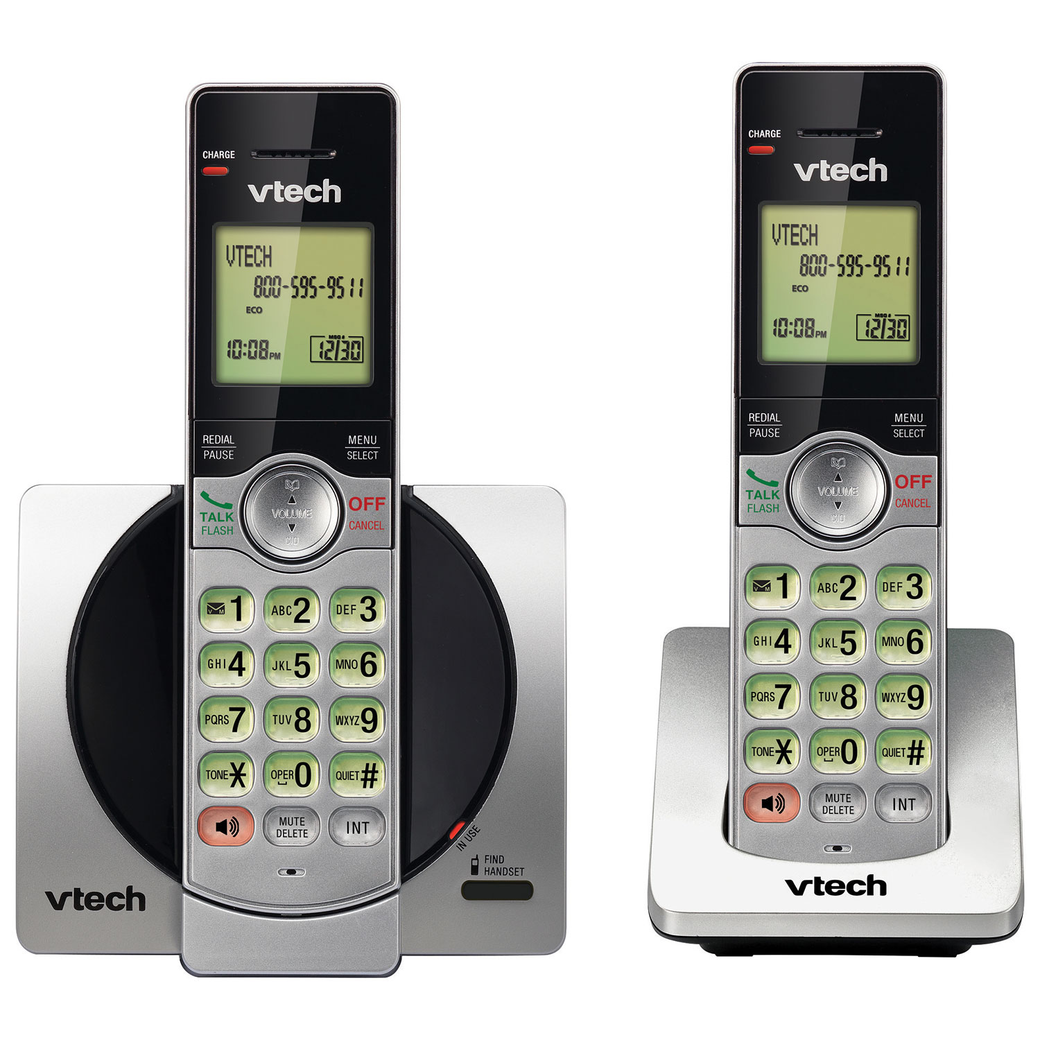 Téléphone sans fil DECT à 2 combinés de VTech avec afficheur - Argenté