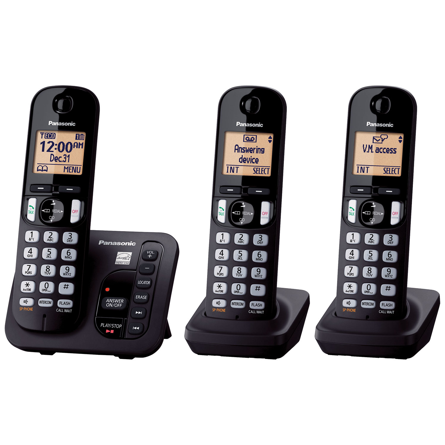 Téléphone fixe à 3 combinés Panasonic KXTGC383B Dect_6.0 