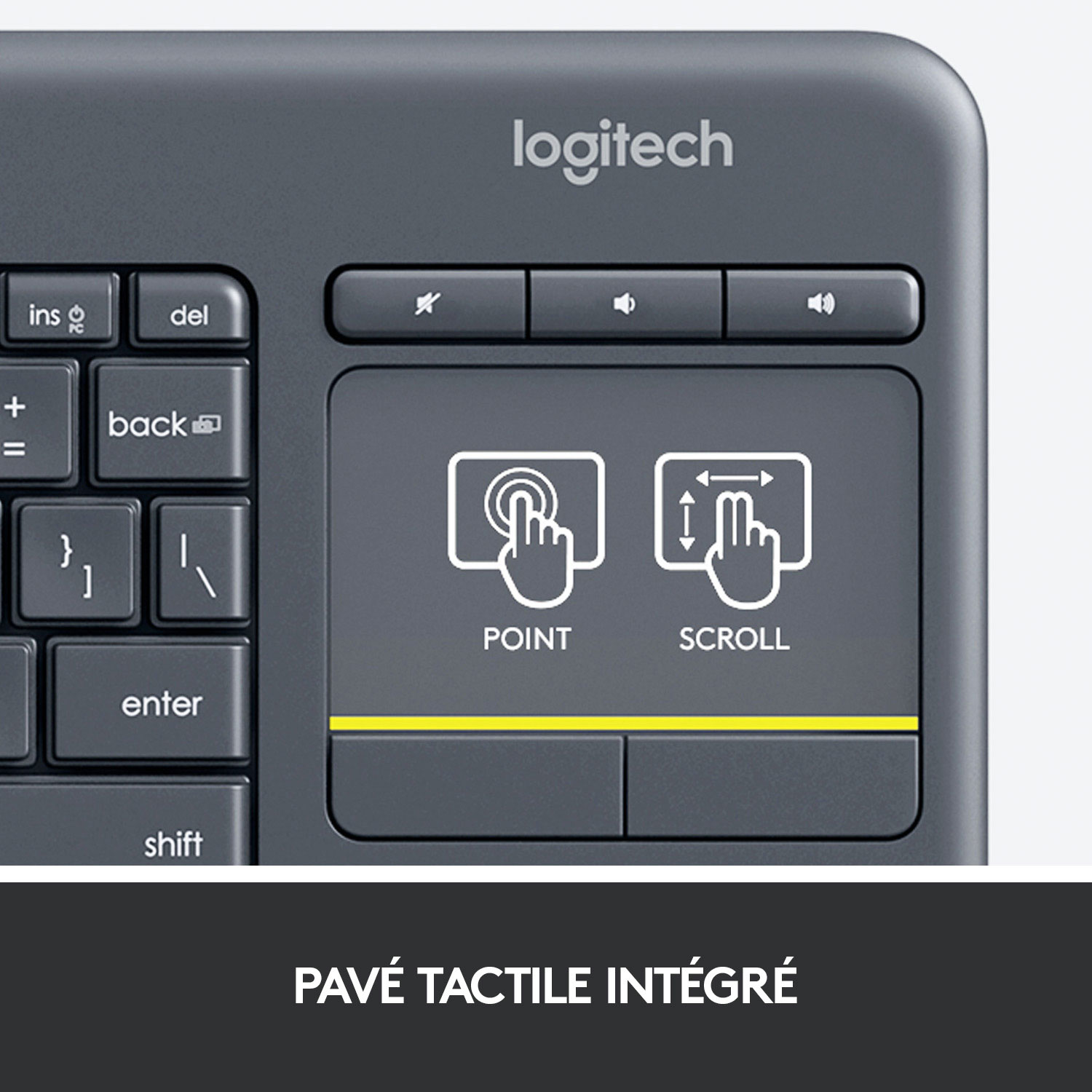 Clavier sans fil K400 Plus avec pavé tactile de Logitech