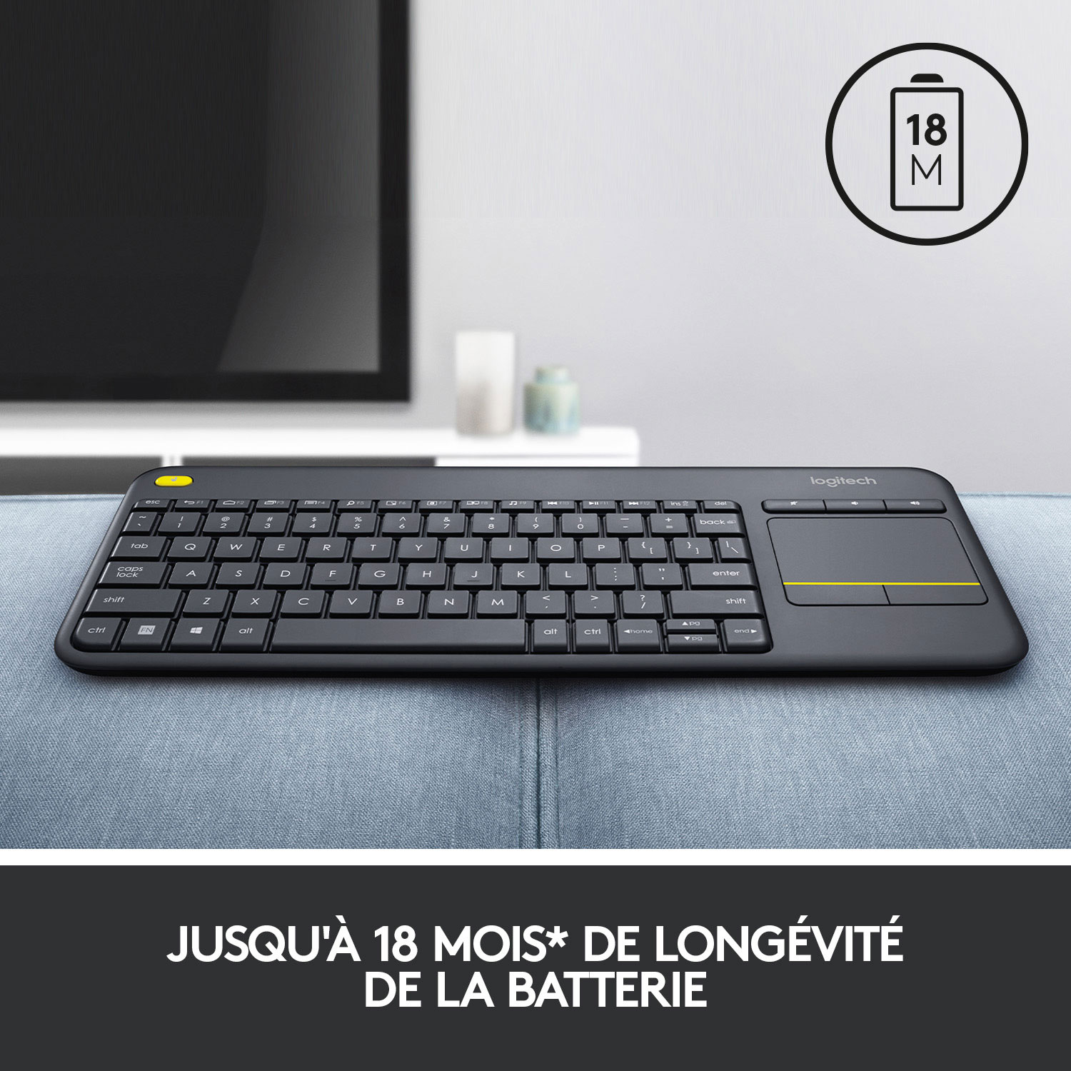 Clavier sans fil K400 Plus avec pavé tactile de Logitech