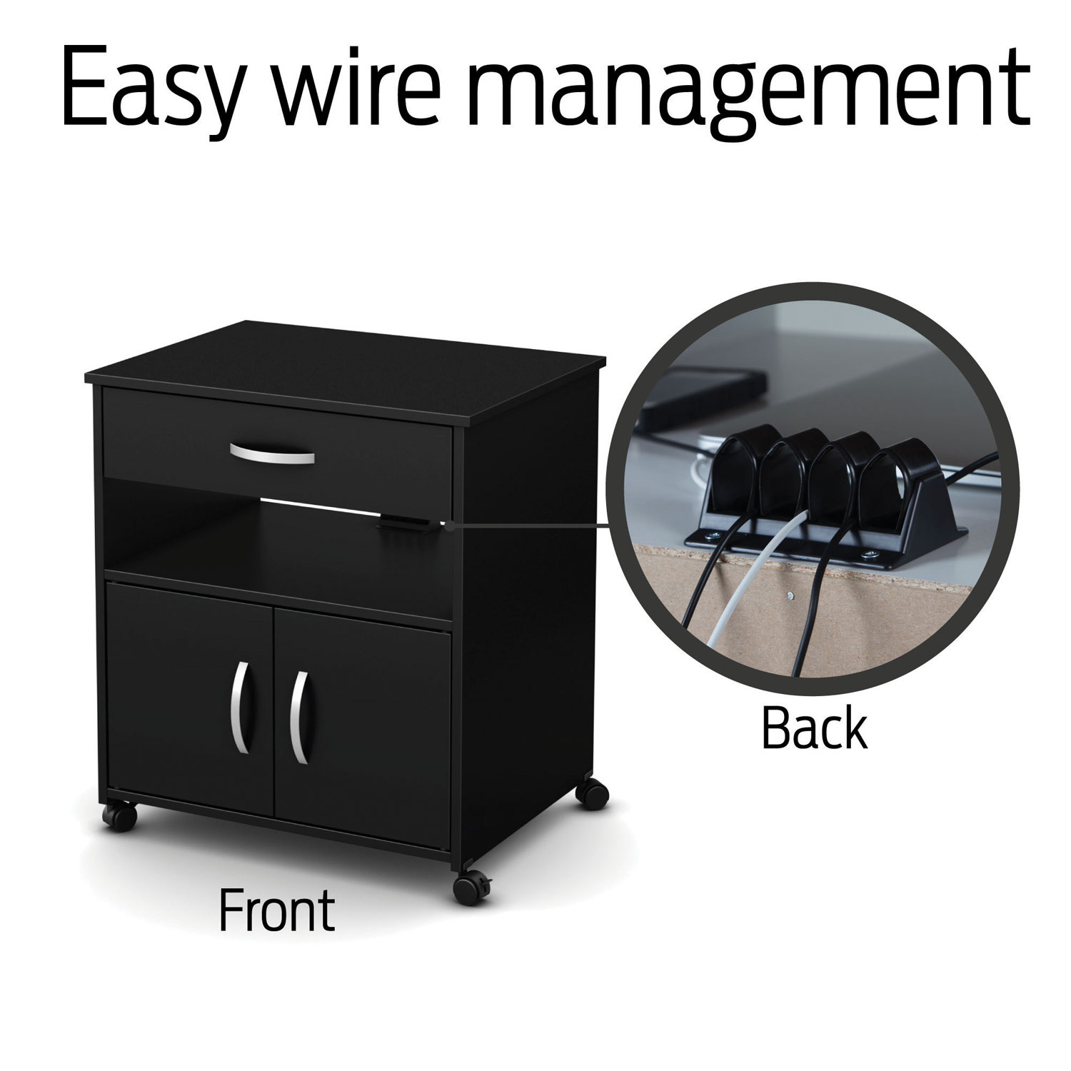 Meuble pour imprimante mobile contemporain d'Axess - Noir pur