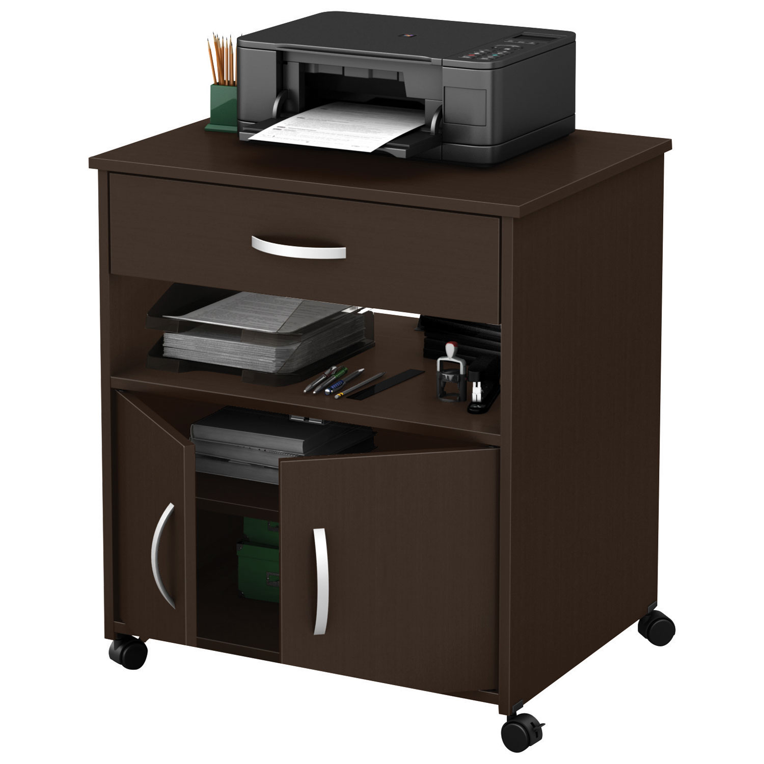 Meuble pour imprimante contemporain d'Axess - Chocolat